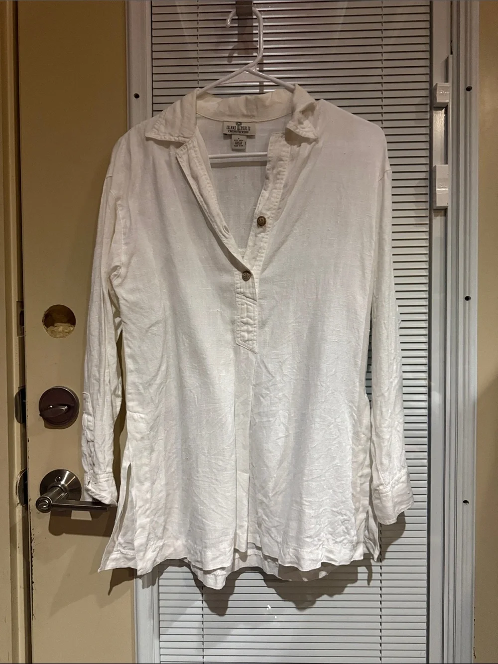 Island Republic White Button-Front Cotton Tunic